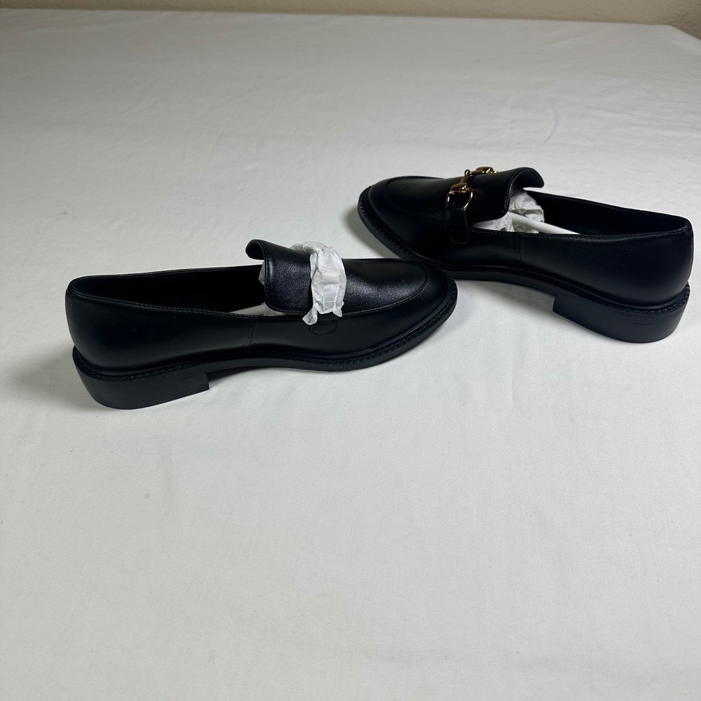 Lisa Vicky Zany-V Black Sheep Nappa‎ Loafers Gold Hardware Women's Size 5M NIB - Picture 8 of 13